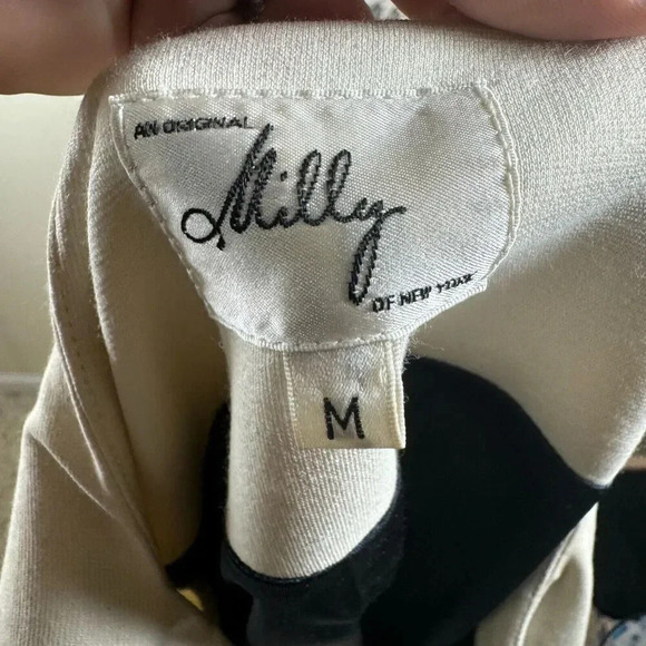 Milly Of New York Womens Mini Dress Nvy Blue/White Long Sleeve Color Block Sz M - Picture 6 of 8